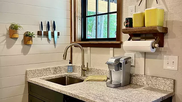 Kitchen area at Little Wood Lodge