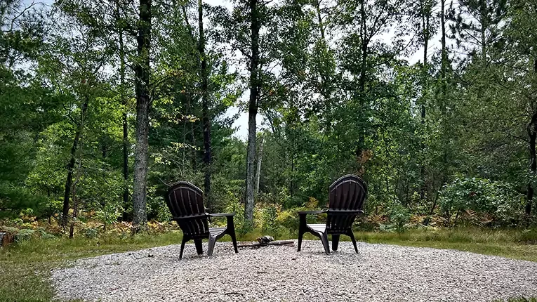 Fire Pit - Wolf Lake Lodge Rental Cabin